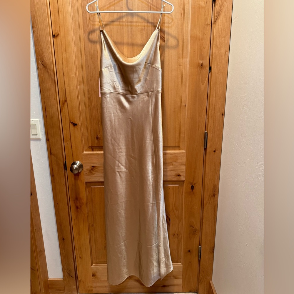 Champagne Satin Formal Dress